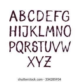 Hand drawn alphabet for your design. Lettering, hand written letters.