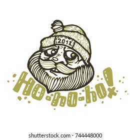 Hand drawn alternative santa. Vector sketch.