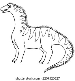 hand drawn of Amargasaurus line art   