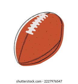 Hand drawn american football ball, american football ball sketch vector illustration. Hand-drawn in monochrome. Sport vector moments for tournament.