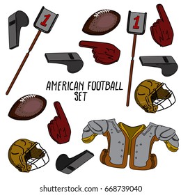 Hand drawn American Football collection