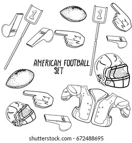 Hand drawn American Football elements