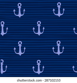 hand drawn anchor on strips background