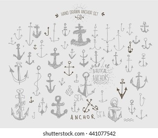  Hand drawn anchor set.