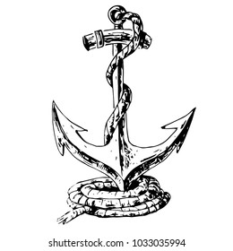 Hand drawn anchor. Vector illustration . Illustrator 10