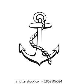 Nautical Anchor Rope Vector Illustration Isolated Stock Vector (Royalty ...