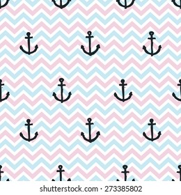 chevron background with anchor computer