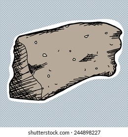 Hand drawn andesite rock sample over blue background