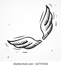 Hand drawn angel wings