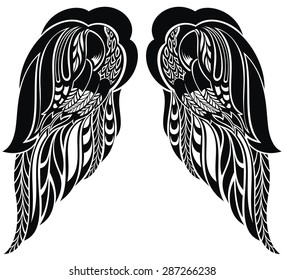 Hand drawn angel wings