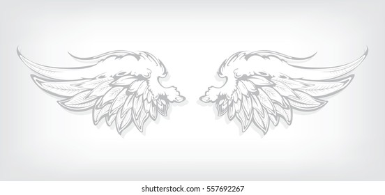 Hand Drawn Angel Wings Images Stock Photos Vectors Shutterstock