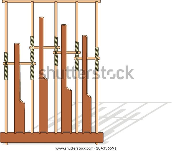 Hand Drawn Angklung Indonesian Traditional Music Stock Vector (Royalty ...