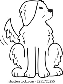 Hand Drawn angry Golden retriever Dog illustration in doodle style isolated on background