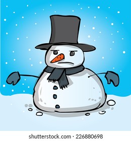 Hand Drawn Angry Snowman Vector Cartoon Stock Vector (Royalty Free ...