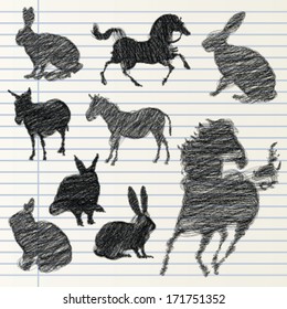 Hand drawn animal collection