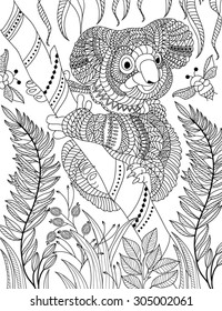 hand drawn animal coloring page