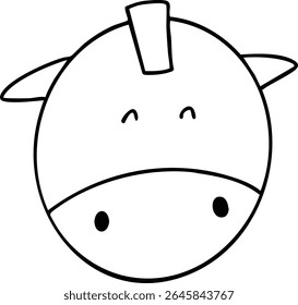 Hand drawn animal face line illustration