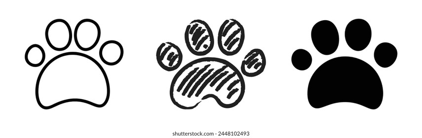hand drawn animal footprints on the ground