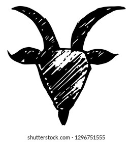 Hand Drawn of Animal Goat or Capricorn Zodiac sign for Graphic Design, Shirt, Background, Logo, Icon and Template. Vector Illustration.