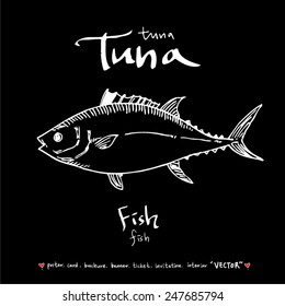 Hand drawn animal illustration / fish - vector