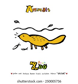 Hand drawn animal illustration - vector