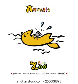 Hand drawn animal illustration - vector
