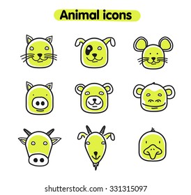 Hand drawn animal illustration - vector icons