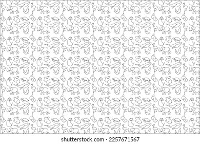 HAND DRAWN ANIMAL OUTLINE PATTERN