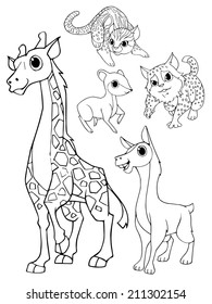 Hand drawn animal set 7