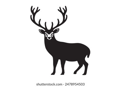 Hand drawn animal silhouette vector isolated on a white background