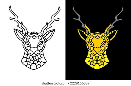 hand drawn animal  tribal tattoo line art illustration