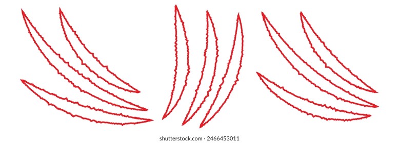 Hand drawn Animal's claws scratch scrape track. Claws scratches icon isolated on transparent background, Claw sign vector Illustration. 11:11