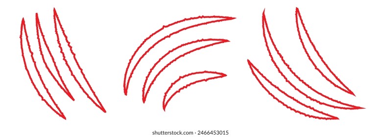 Hand drawn Animal's claws scratch scrape track. Claws scratches icon isolated on transparent background, Claw sign vector Illustration. 11:11