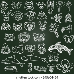 Hand Drawn Animals Set - Vector EPS10
