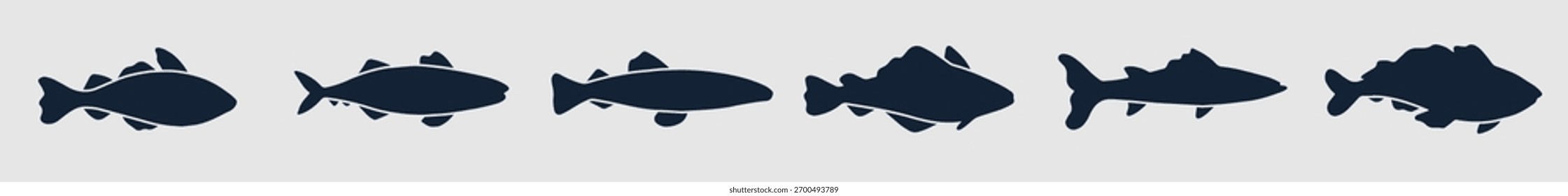 Conjunto de silhuetas de animais desenhados à mão.