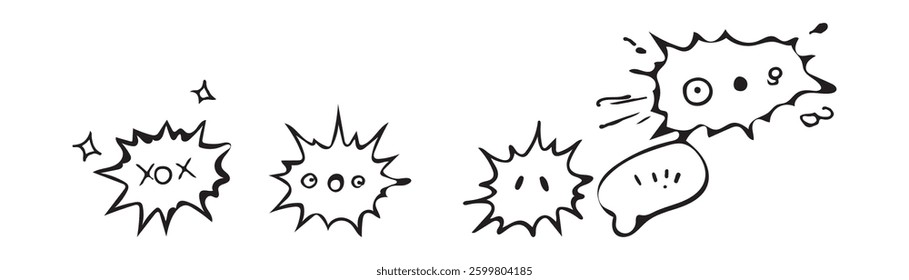 Hand drawn anime manga doodle line elements set this collection features various graphic effects commonly used to enhance character emotions