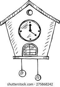  Hand drawn antique of clock
