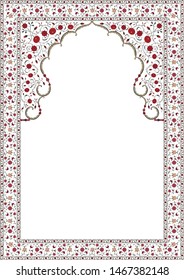 Hand drawn antique frame on white background