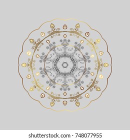 Hand drawn antistress snowflake. Template for cover, poster, t-shirt or tattoo. Winter coloring pages for adult art therapy. Vector illustration.