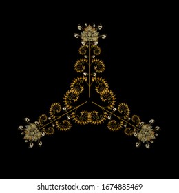 Hand drawn antistress snowflake. Vector illustration. Template for cover, poster, t-shirt or tattoo. Winter coloring pages for adult art therapy.