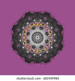 Hand drawn antistress snowflake. Vector illustration. Template for cover, poster, t-shirt or tattoo. Winter coloring pages for adult art therapy.