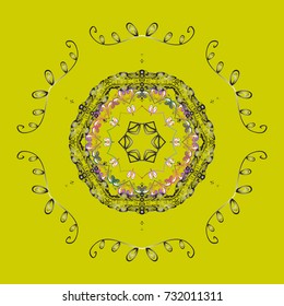 Hand drawn antistress snowflake. Vector illustration. Template for cover, poster, t-shirt or tattoo. Winter coloring pages for adult art therapy.