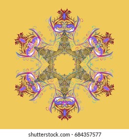 Hand drawn antistress snowflake. Winter coloring pages for adult art therapy. Vector illustration. Template for cover, poster, t-shirt or tattoo.