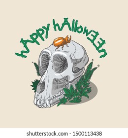 Hand drawn apes skull vector