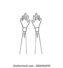 Mano Dibujada de la mano de aplausos Gesture con Doodle Style