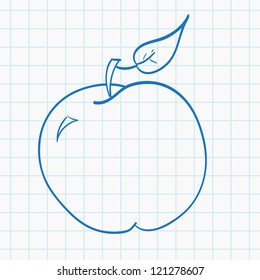 Hand drawn apple