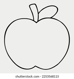 manzana dibujada a mano para la ilustración vectorial del libro de coloración