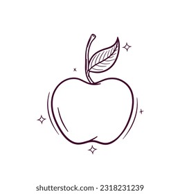 Hand Drawn Apple. Doodle Vector Sketch Illustration