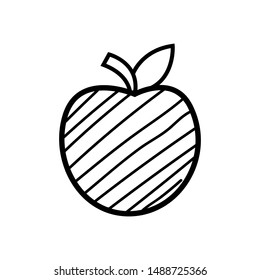 Hand drawn Apple fruit isolated on a white. Sketch. Vector illustration.