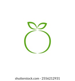 Hand drawn apple icon. Outline vector on a white blank background. Vector illustration on white background.	